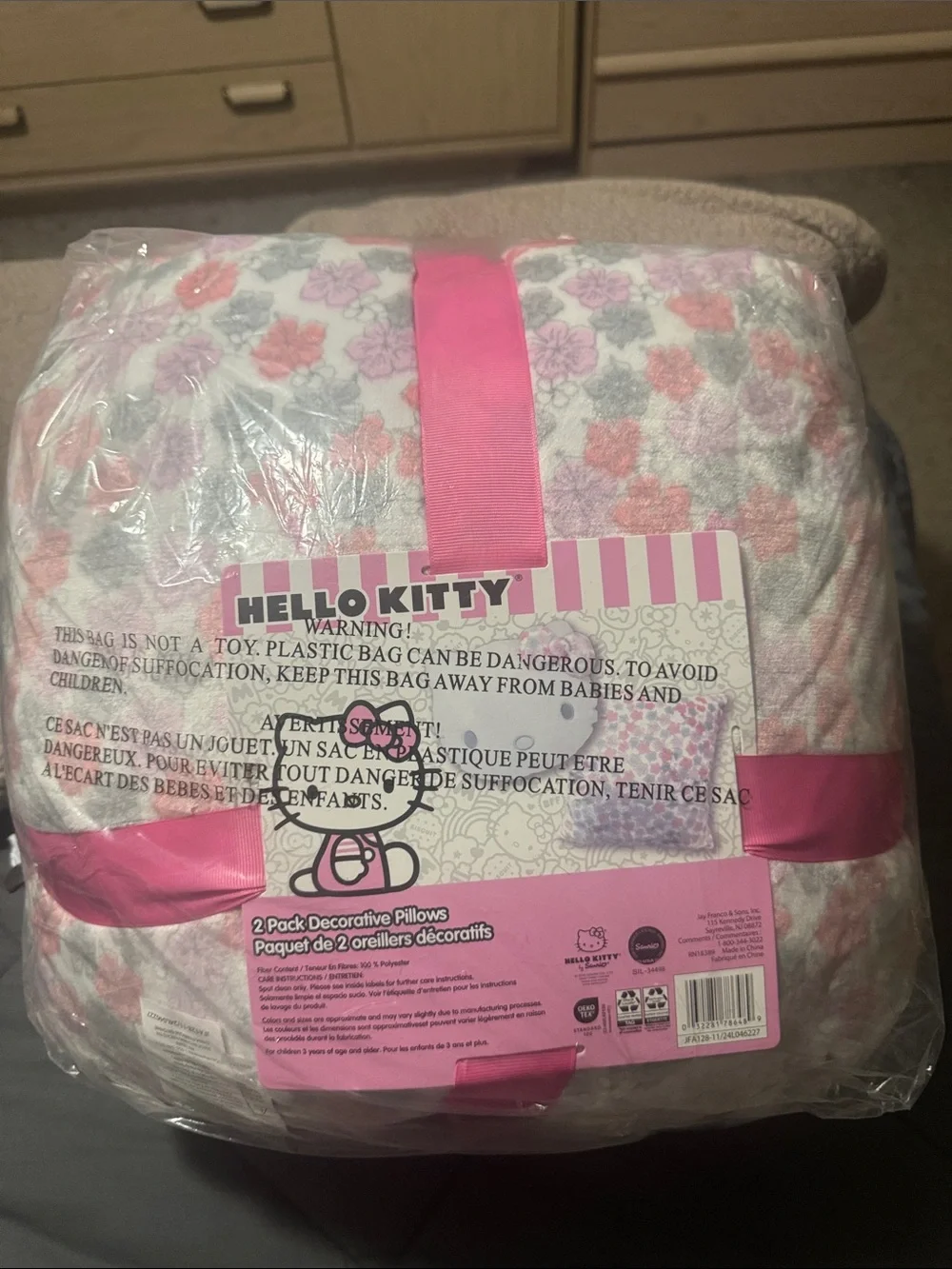 Hello Kitty Pink 2 Pack Decorative Pillow Set